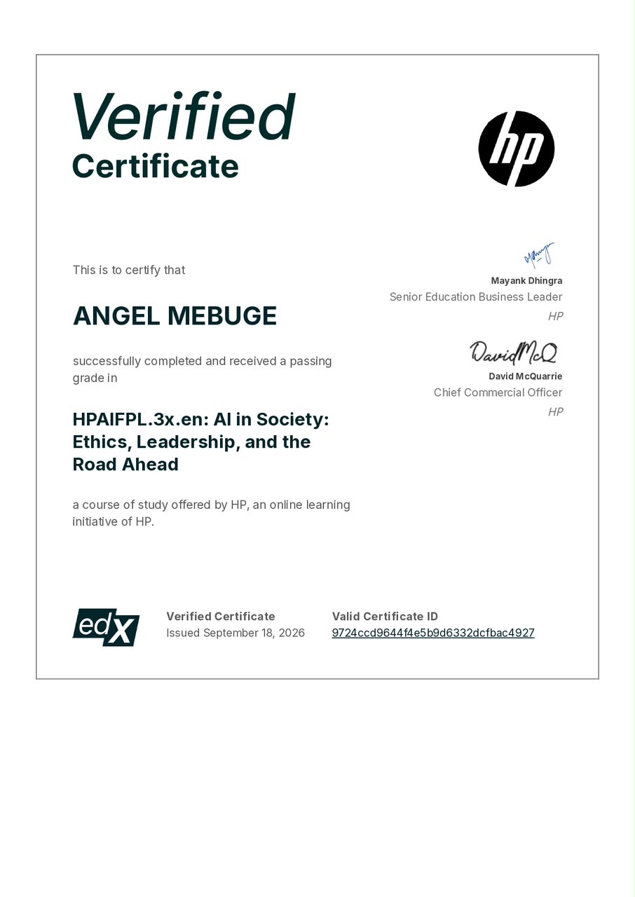 AI in Society: Ethics, Leadership, and the Road Ahead — HP Certificate